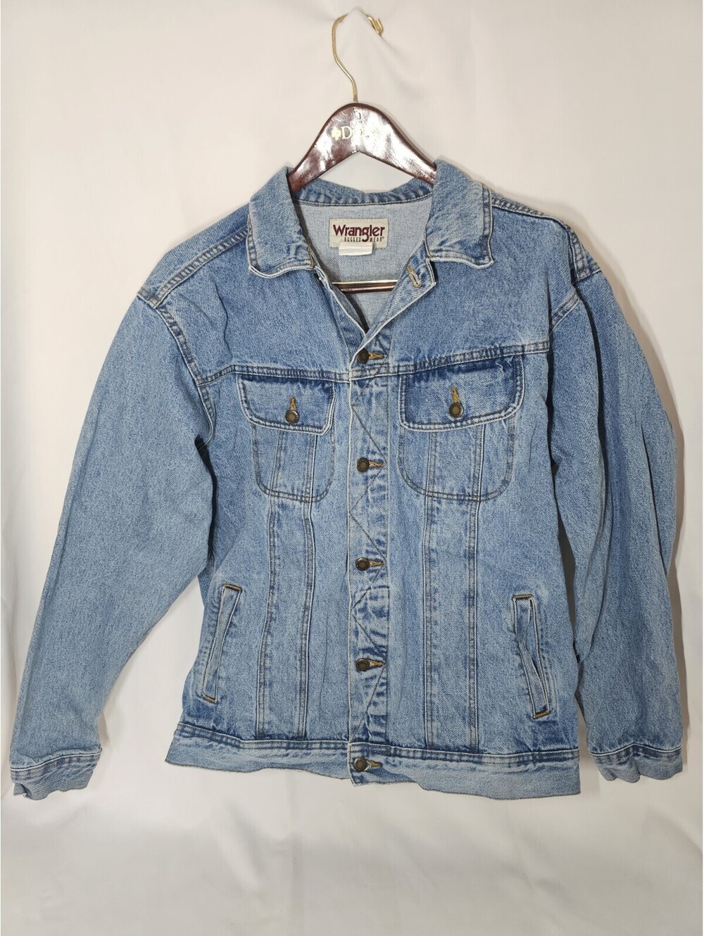Wrangler Rugged Wear Jacket Mens LT large tall Blue Denim Men Jean Jacket